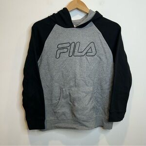 Fila Boys Logo Hoodie Sweatshirt Grey/Black